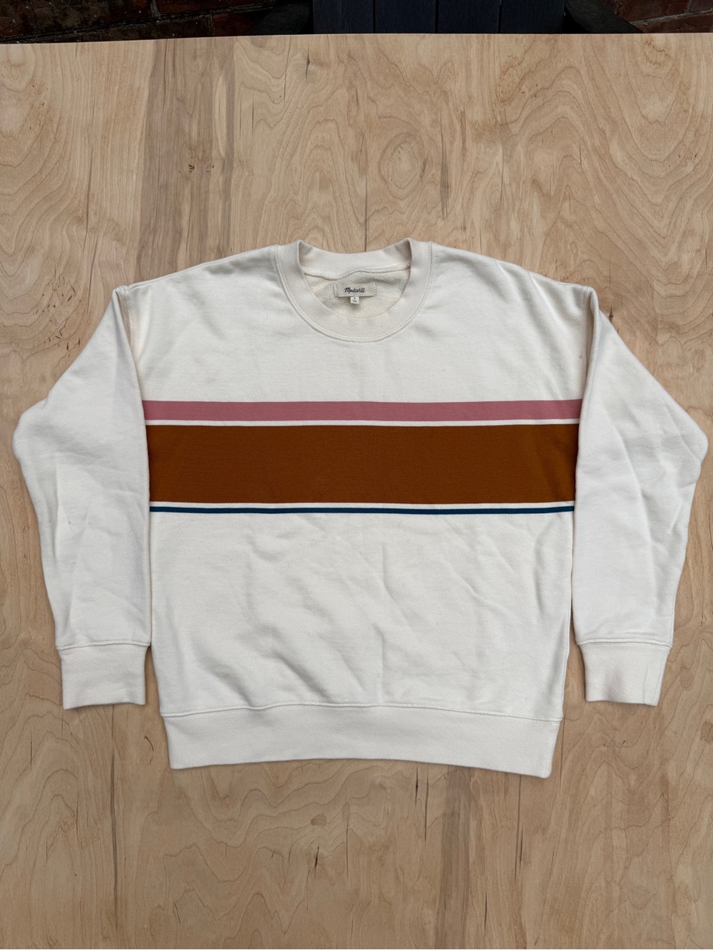 Madewell Women’s (Re)sourced Mainstay Kimball Stripe Crewneck. Sz S. Cotton!